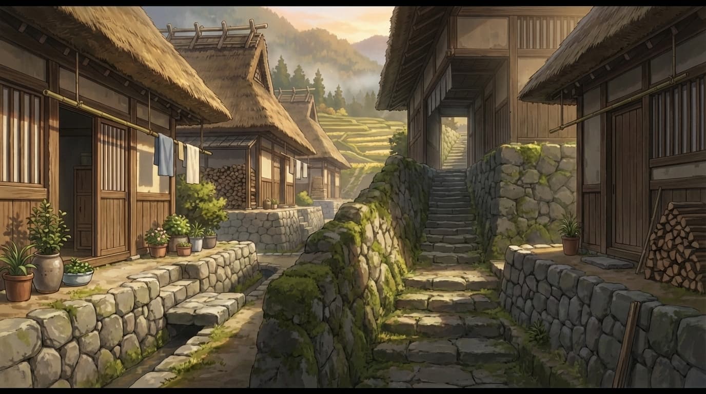 境の里 提灯